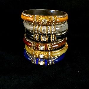6 Pc Handmade artisan bangles no glues no plastic in creating these pieces.